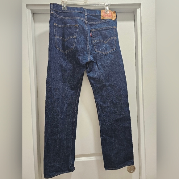 Levi's Men's Straight Jeans in Deep Indigo Blue - Picture 2 of 7